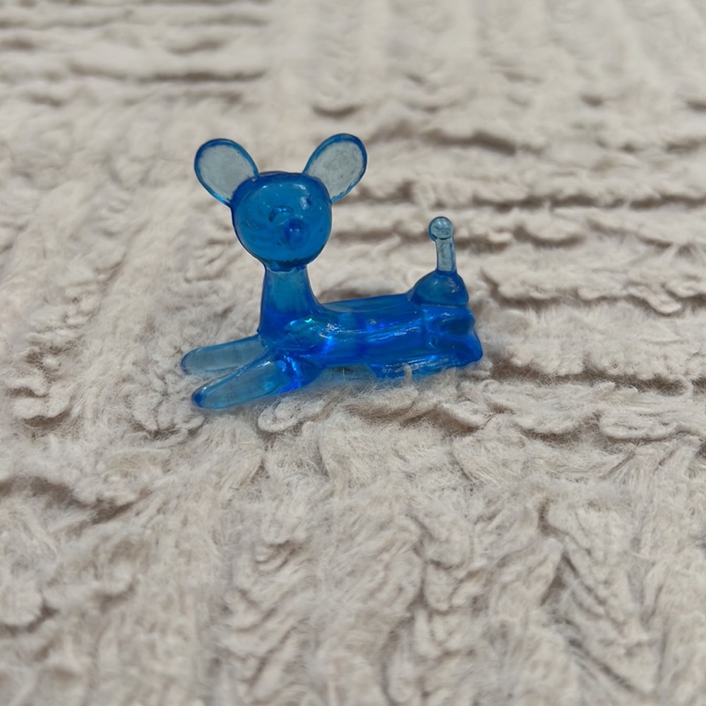 Vintage 1970s Lucite Blue Plastic Toy Animal Figurine
